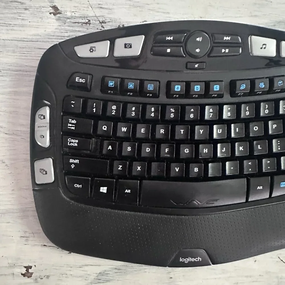 Logitech Wireless Wave K350 Ergonomic Keyboard w/ Palm Rest, NO Receiver